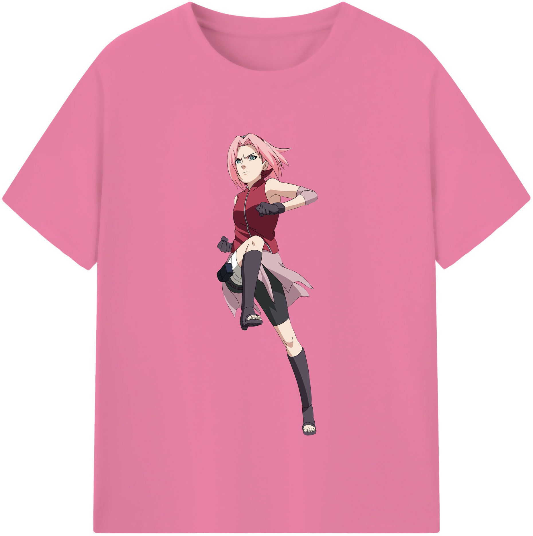 （画像用） NARUTO -ナルト- 春野サクラ Haruno Sakura 綿100％半袖Tシャツ（フロントプリント）